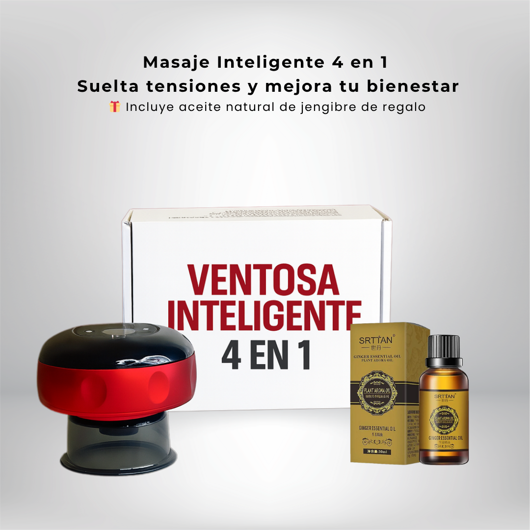 Masajeador Inteligente de Ventosa 4 en 1 – Spa Portátil en Casa + Aceite Masajeador Gratis